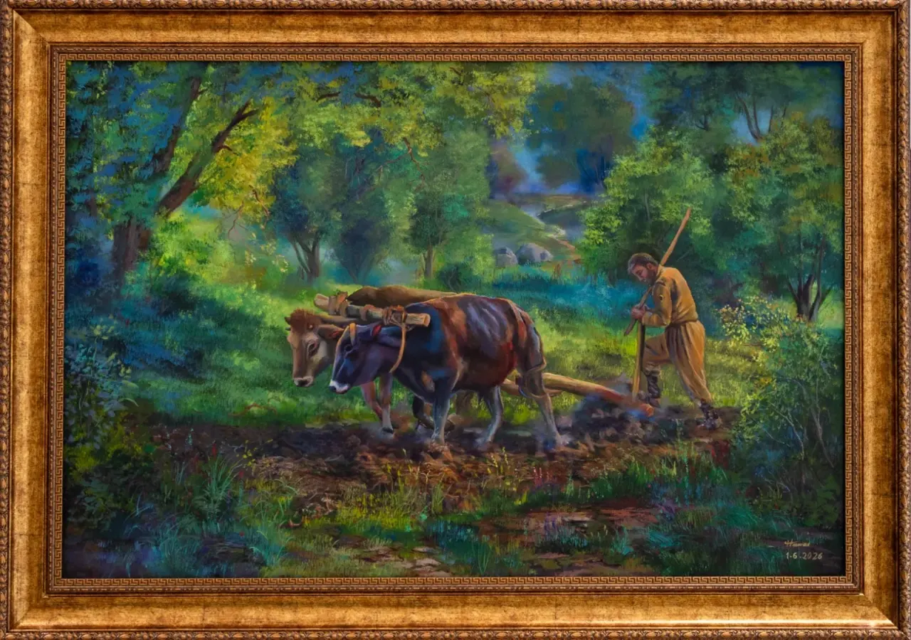 میراتی دەست — Oil on canvas, Landscape, by Hawar Arts