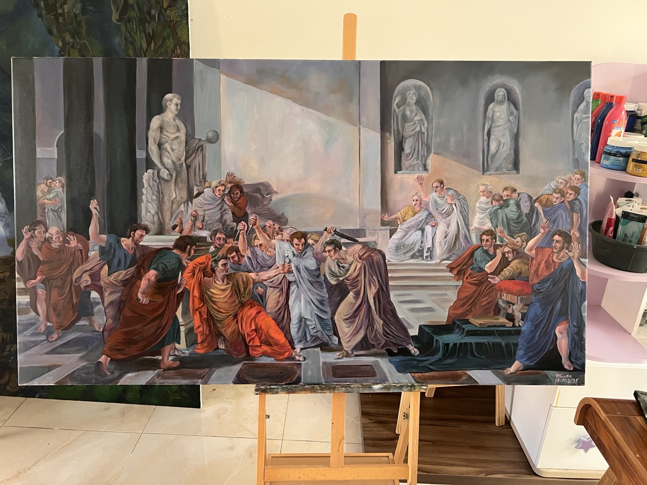 Death of Caesar — Oil on canvas, Recreation, by Hawar Arts
