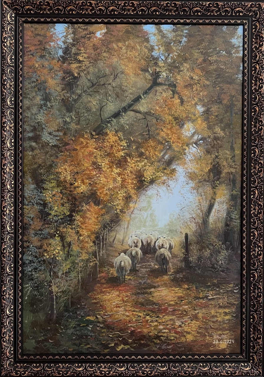 Autumn Scene 1 — Oil on canvas, Landscape, by Hawar Arts