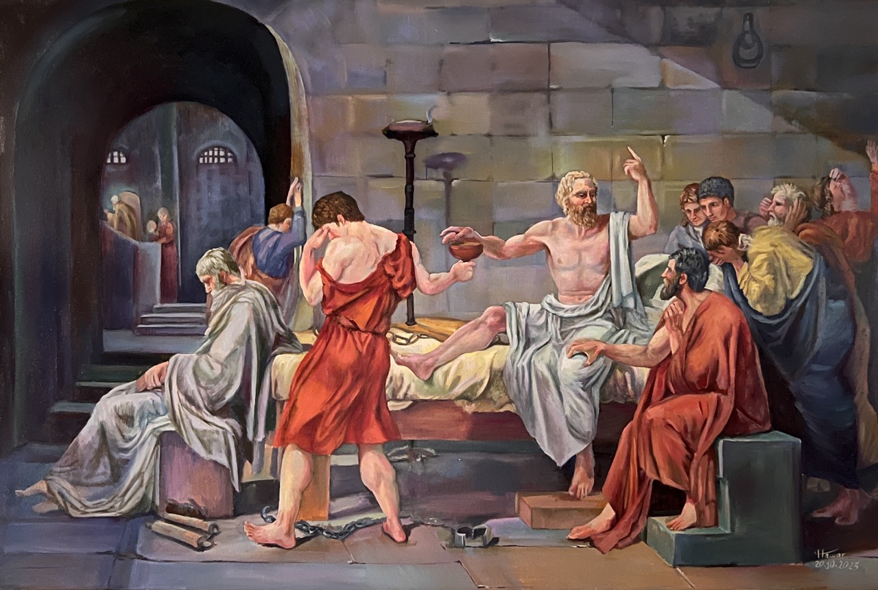 The Death of Socrates — Oil on canvas, Recreation, by Hawar Arts
