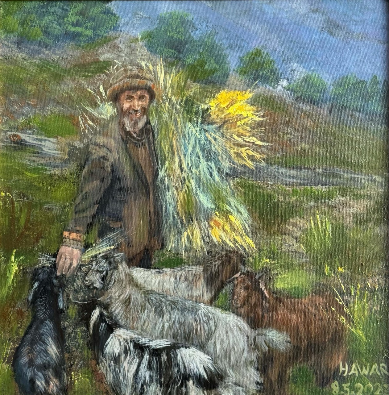 The Shepherd — Oil on canvas, Kurdish Heritage, by Hawar Arts