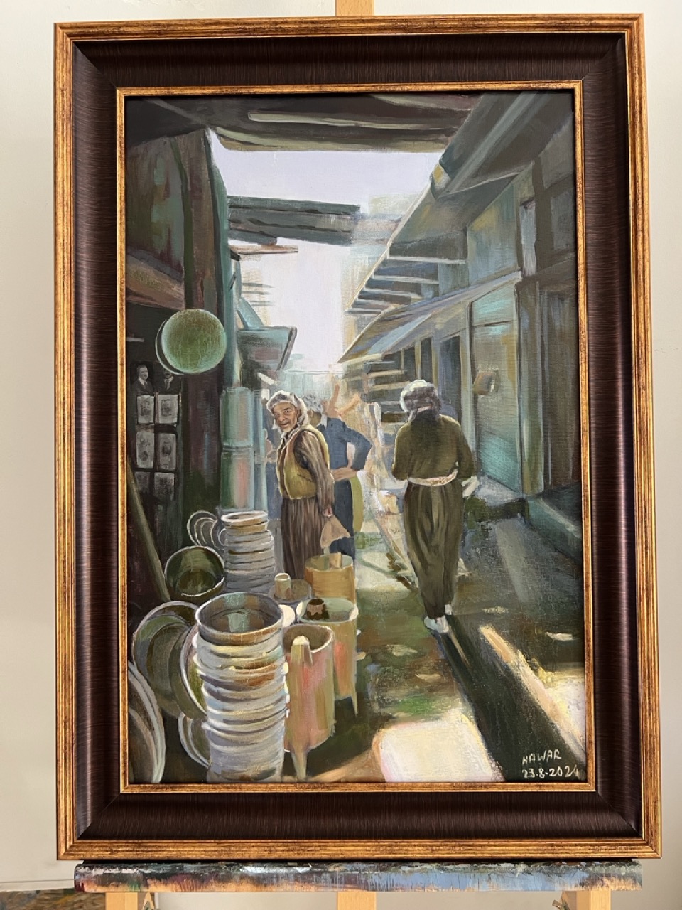 هەولێر - بازاڕی قەیسەری / ساڵی ١٩٧٦ — Oil on canvas, Kurdish Heritage, by Hawar Arts