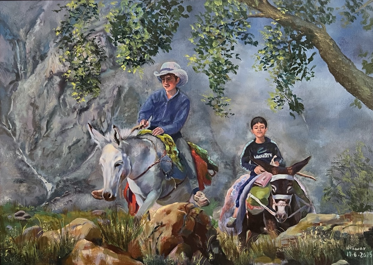 mountain side Balakayati — Oil on canvas, Kurdish Heritage, by Hawar Arts