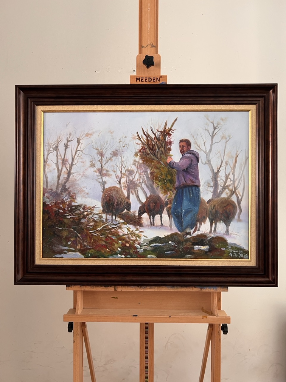 ئاوێتەی بەفر و بەڕوو — Oil on canvas, Kurdish Heritage, by Hawar Arts