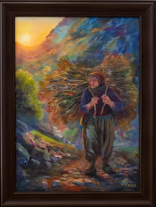 بارهەڵگر — Oil on canvas, Kurdish Heritage, by Hawar Arts