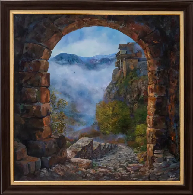 دەروازەی ئامێدی — Oil on canvas, Landscape, by Hawar Arts