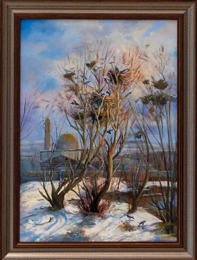 هێلانەکان — Oil on canvas, Landscape, by Hawar Arts