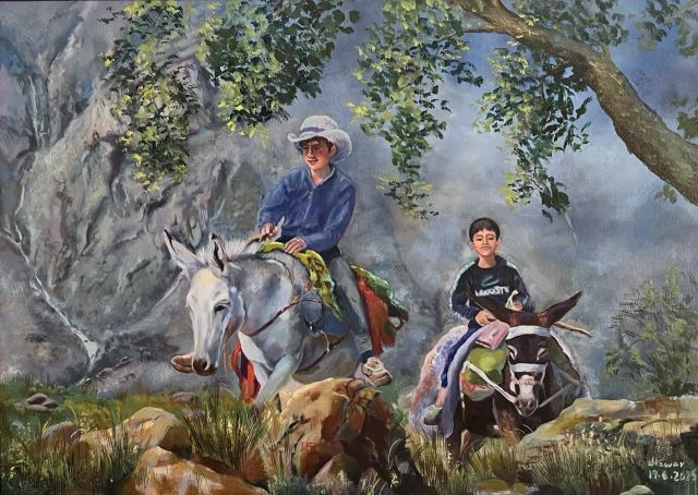 mountain side Balakayati — Oil on canvas, Kurdish Heritage, by Hawar Arts