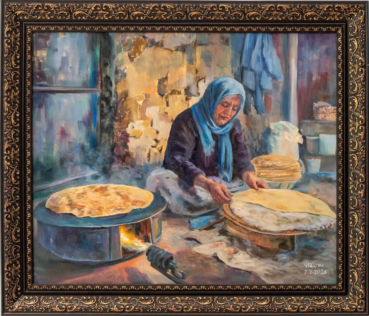 Kurdish life depicted in oil